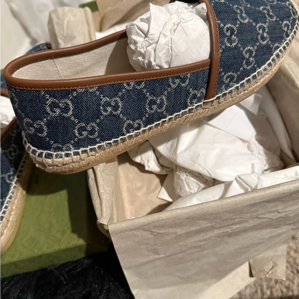 Gucci Beige and Blue Espadrilles - Picture 4 of 5